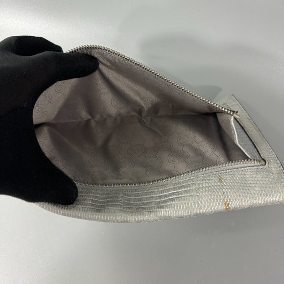 Michael Kors Silver Croc-Print Clutch with Rhinestones - Picture 13 of 13